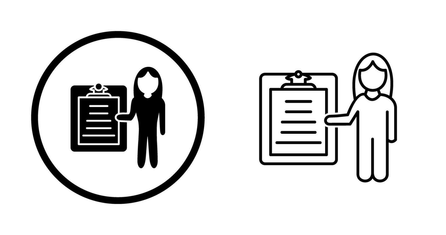 Unique Female Presenter Vector Icon