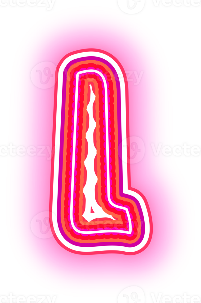 Neon Pink Alphabet Letters png