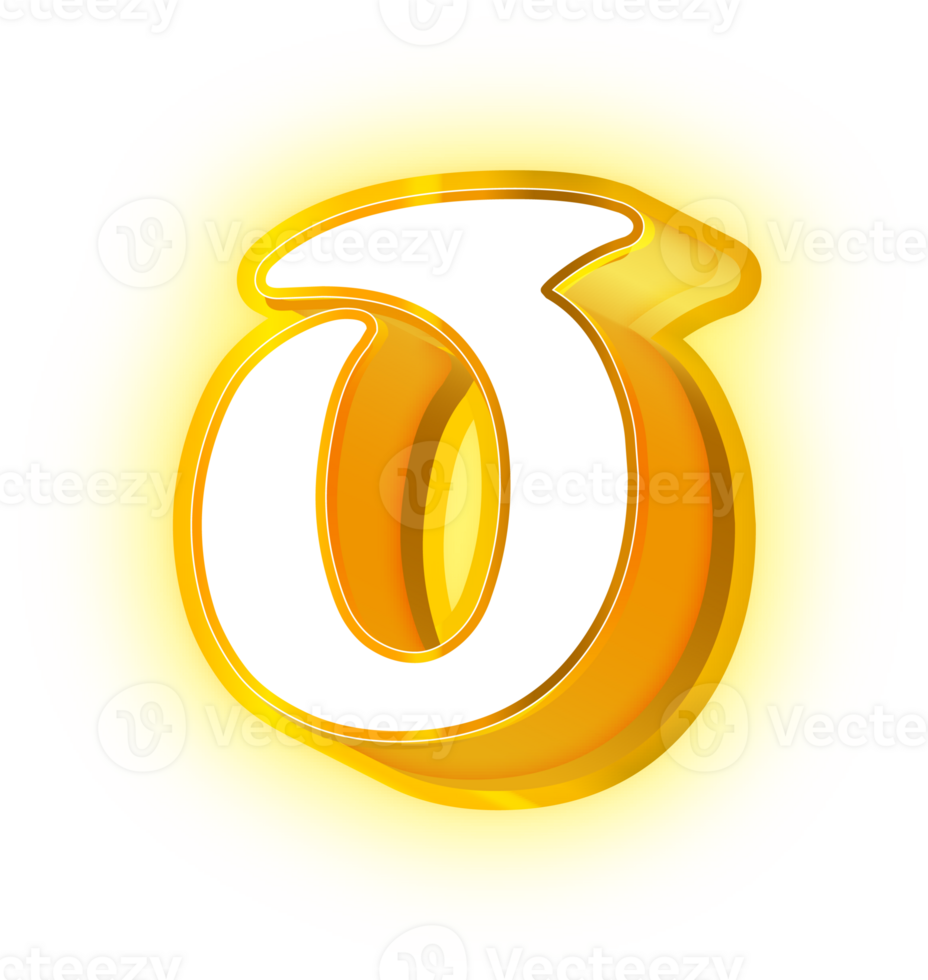 Gold Neon Alphabet Letters and Symbols png