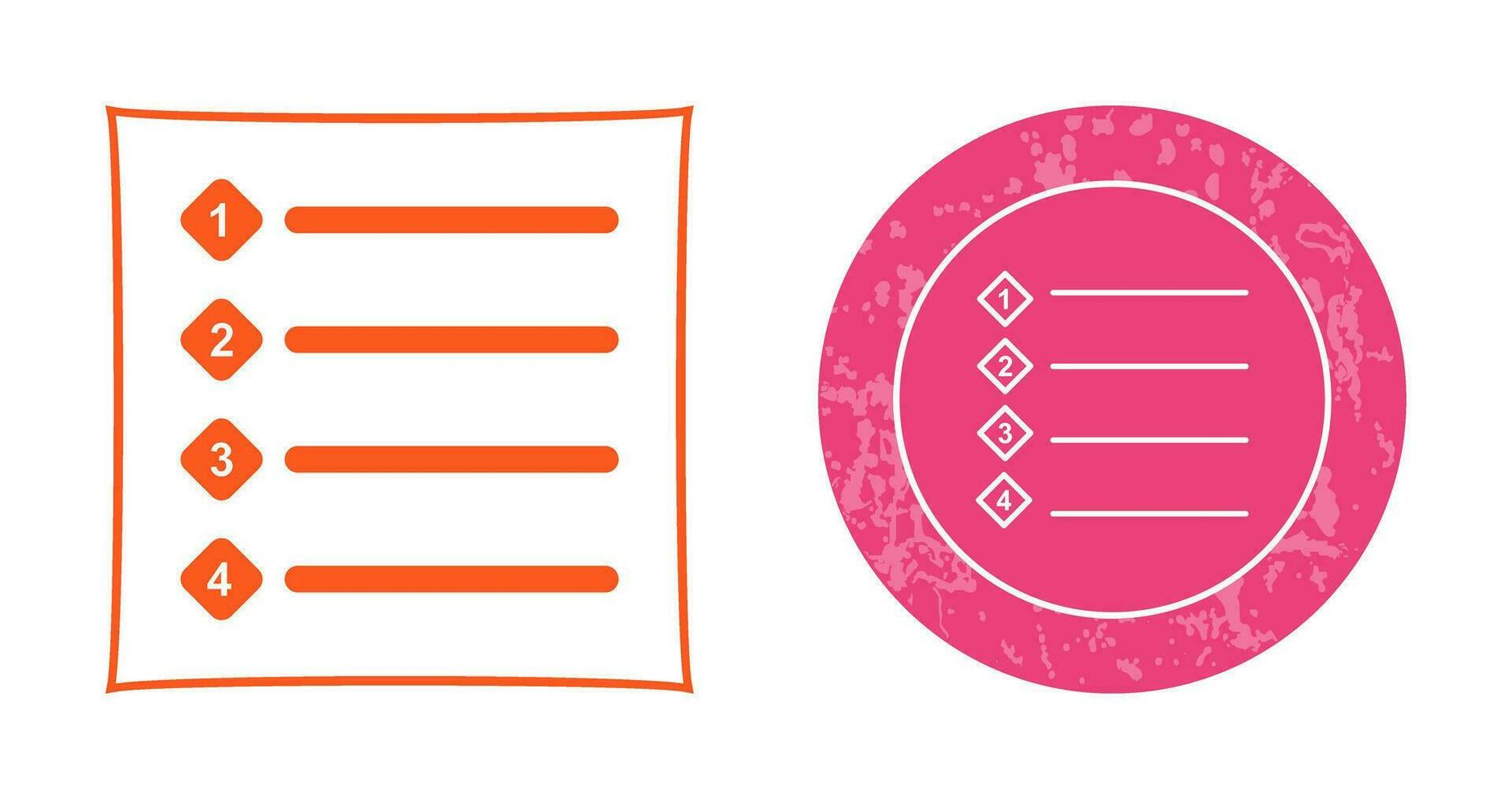 Unique Numbered list Vector Icon