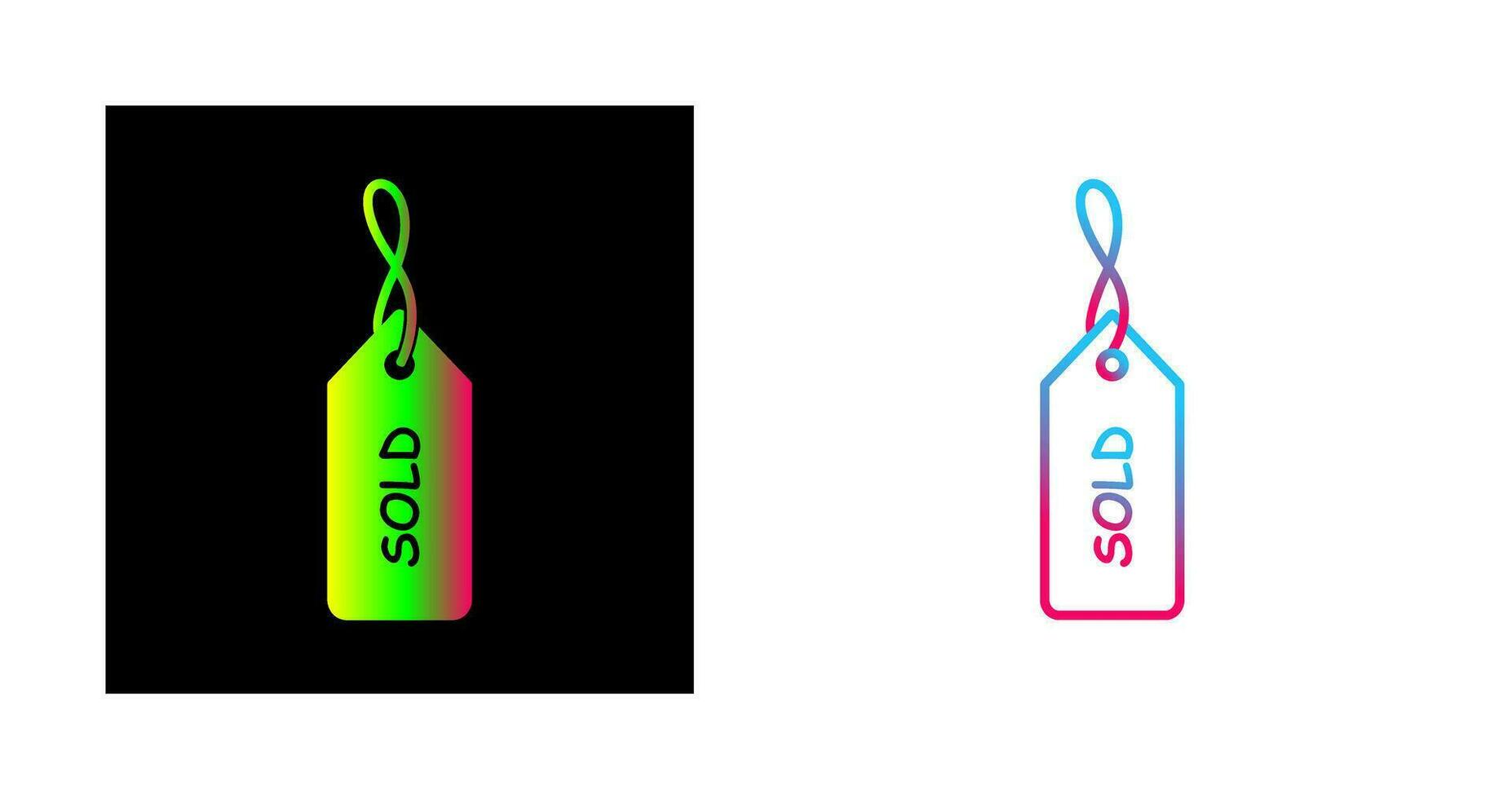 Unique Sold Tag Vector Icon