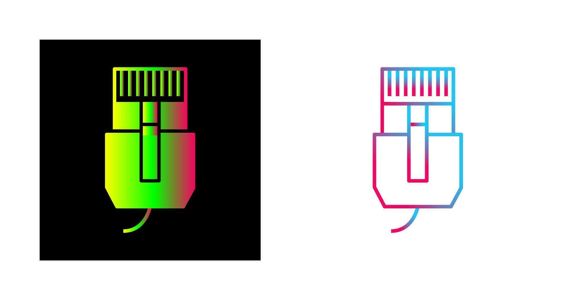 icono de vector de cable de internet único