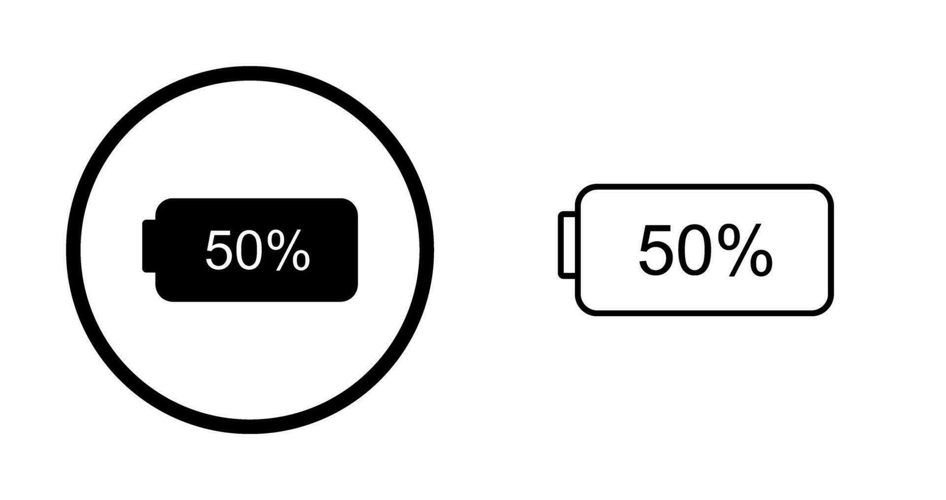 Unique Half Battery Vector Icon