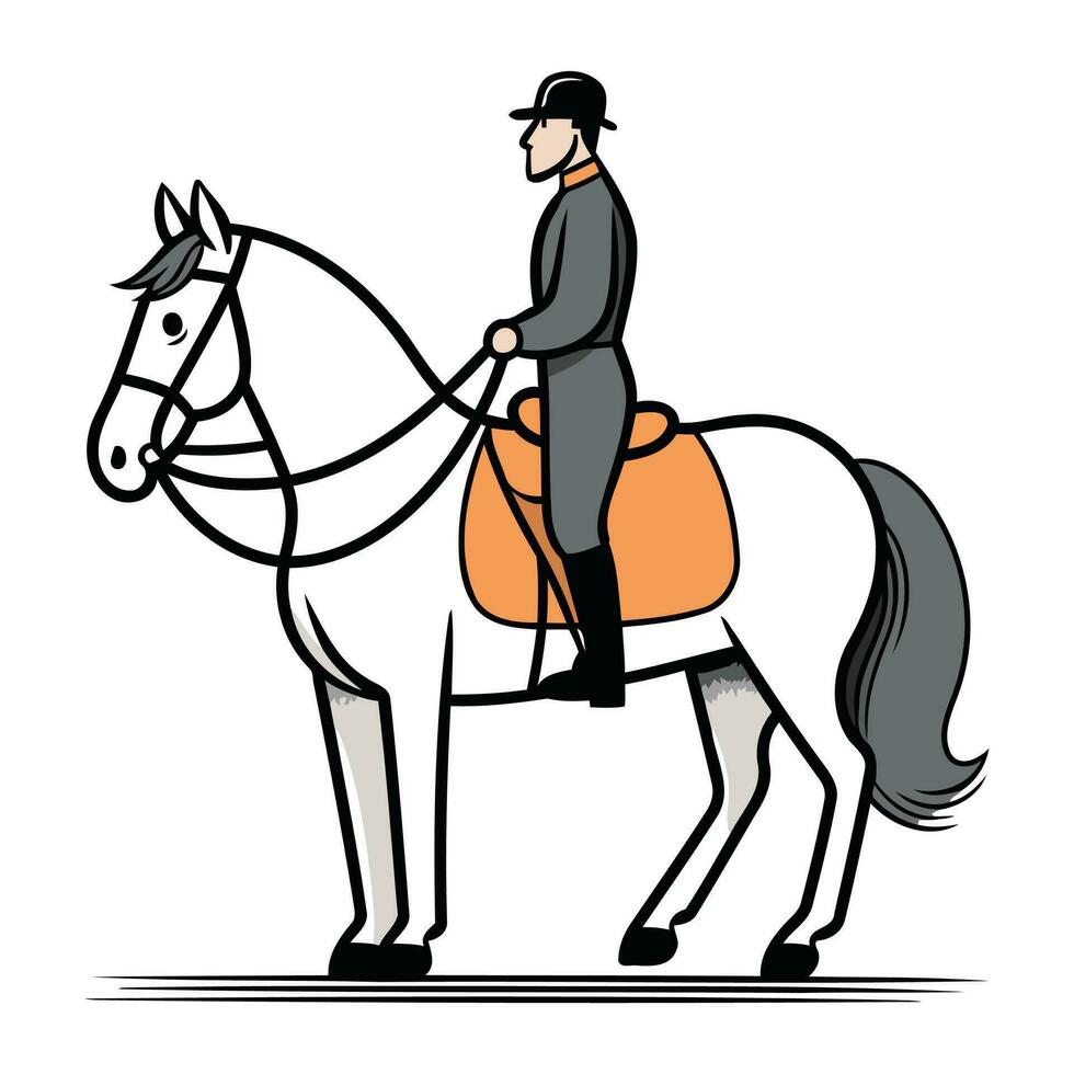jinete montando un caballo. ecuestre deporte. vector ilustración