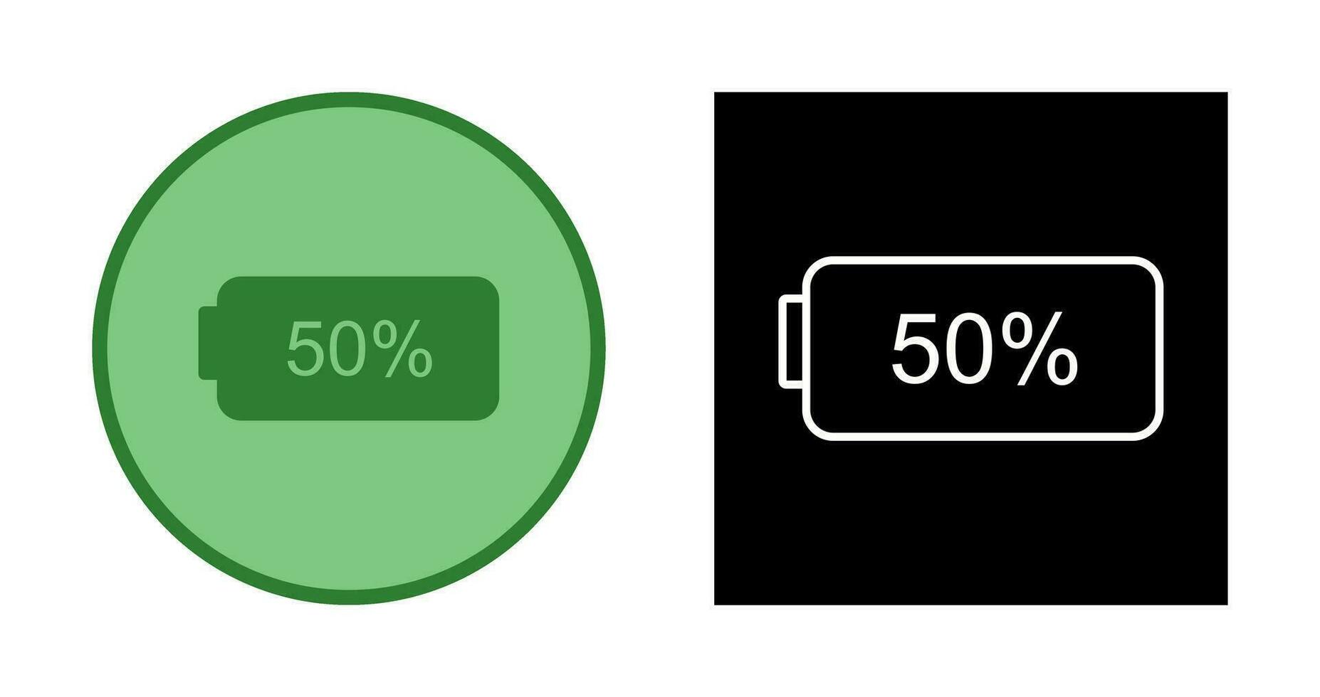 Unique Half Battery Vector Icon