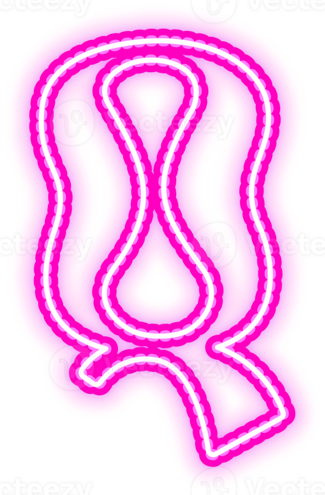 Pink Neon Letter Q png