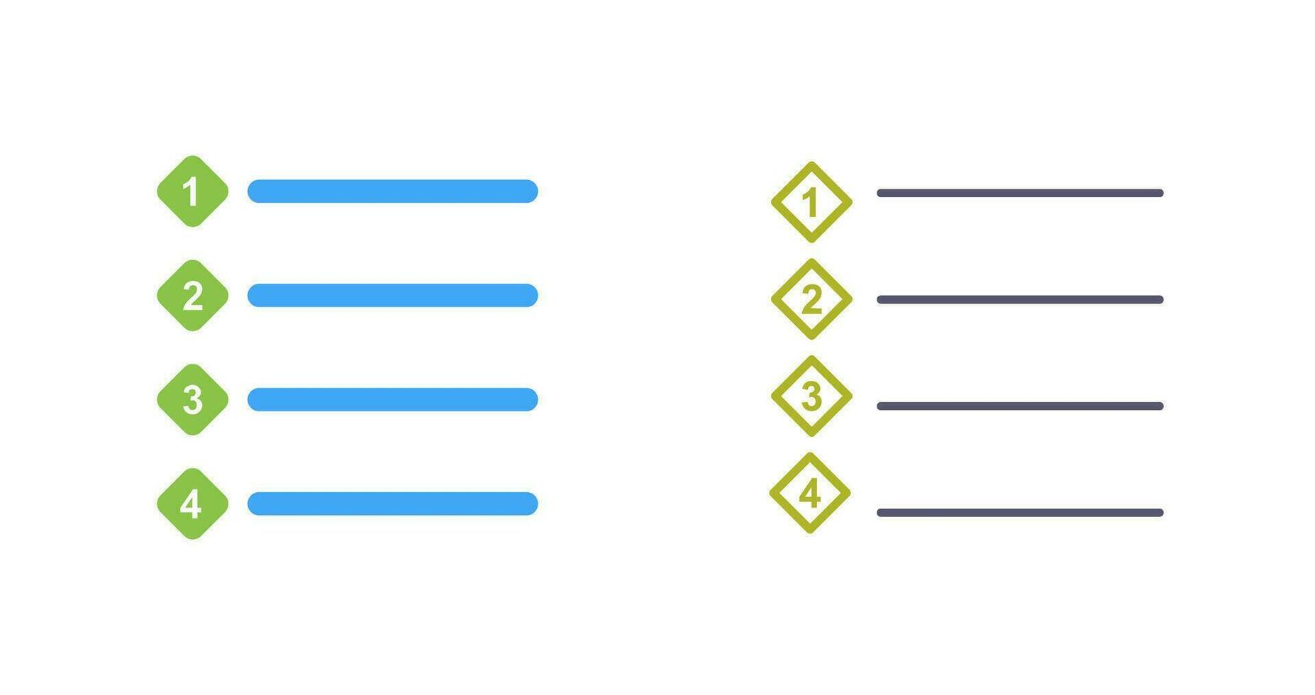 Unique Numbered list Vector Icon