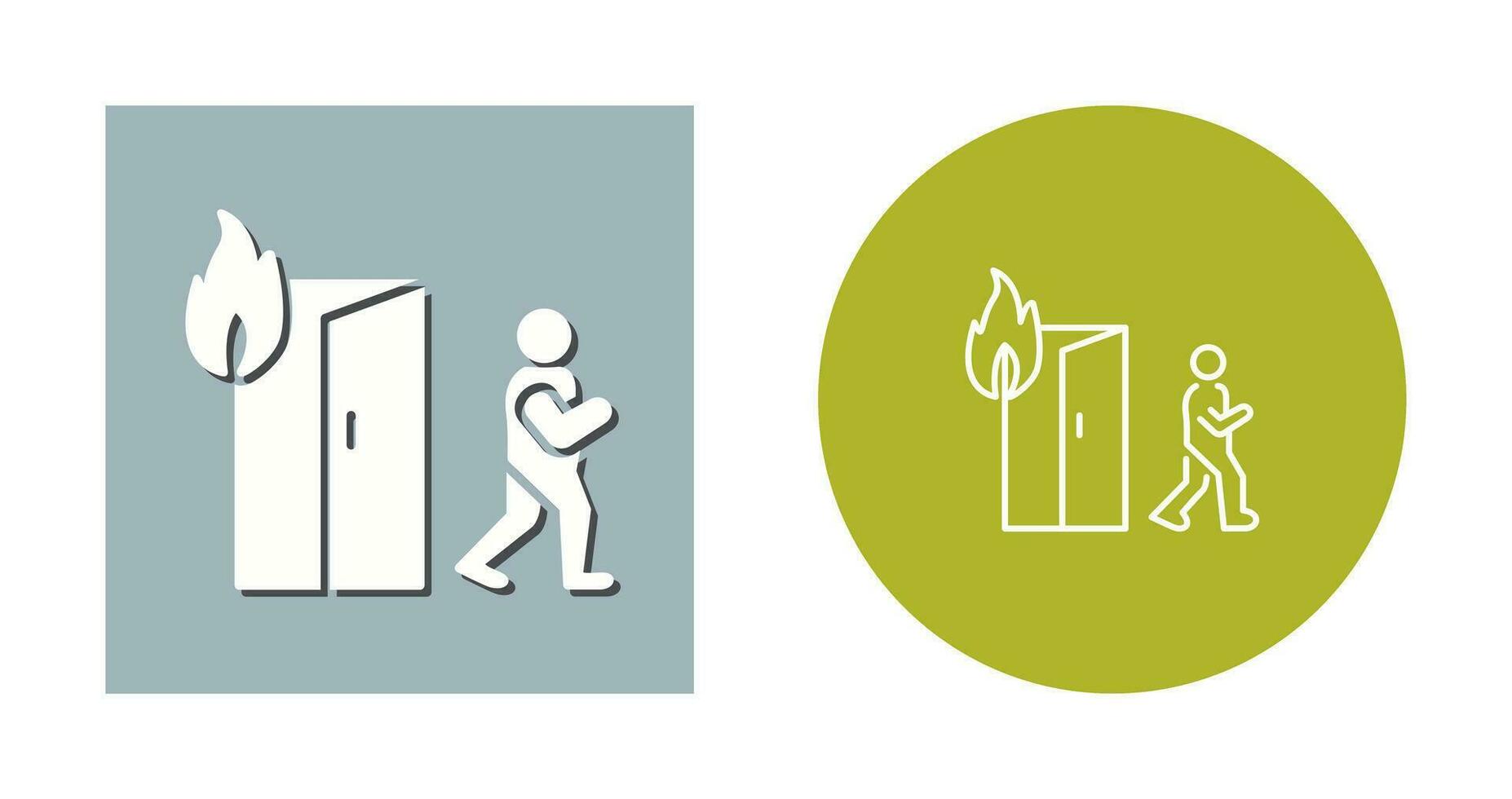 Unique Running from Fire Vector Icon