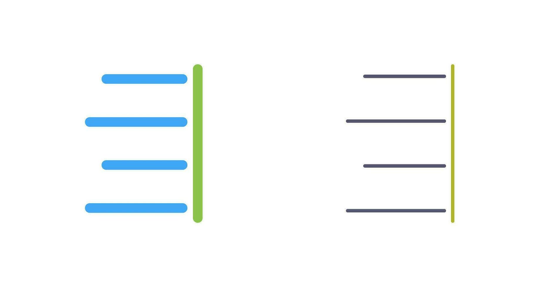 Unique Right Align Vector Icon