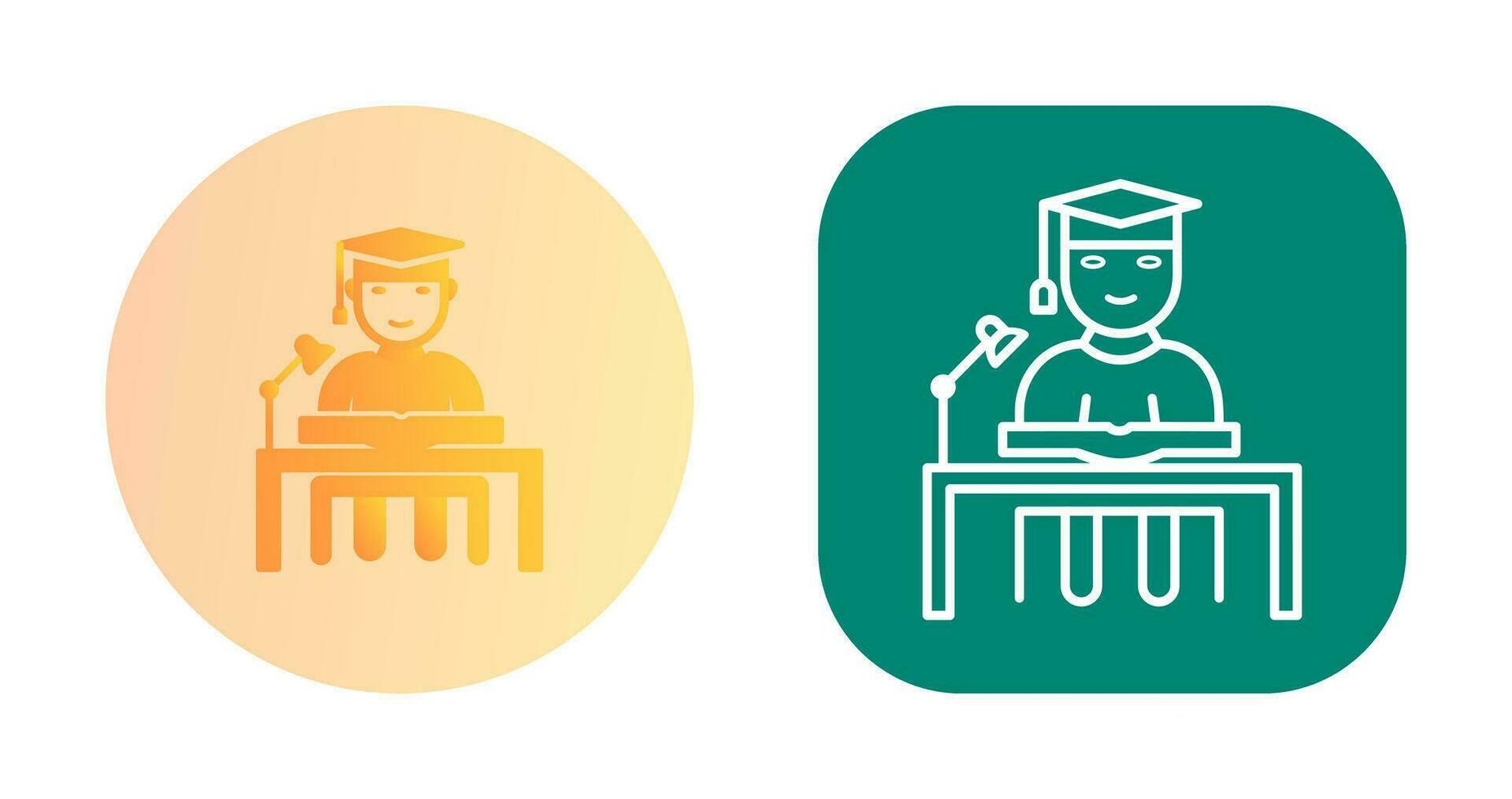 Unique Studying on Desk Vector Icon