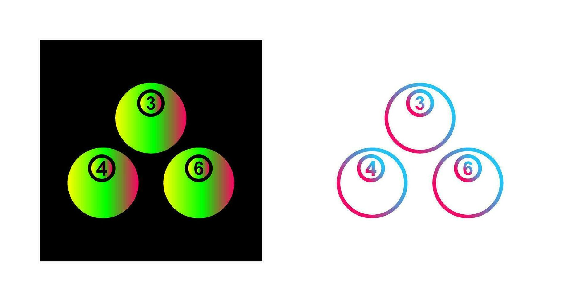Unique Snooker Balls Vector Icon