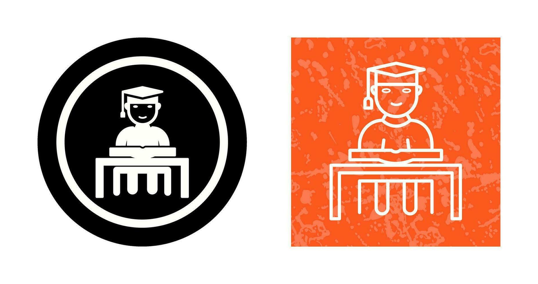 Unique Studying on Desk Vector Icon