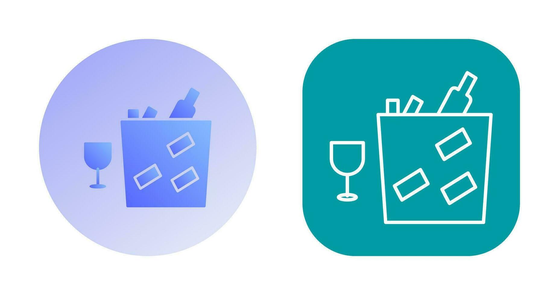 Unique Wine Bottle in Ice Vector Icon