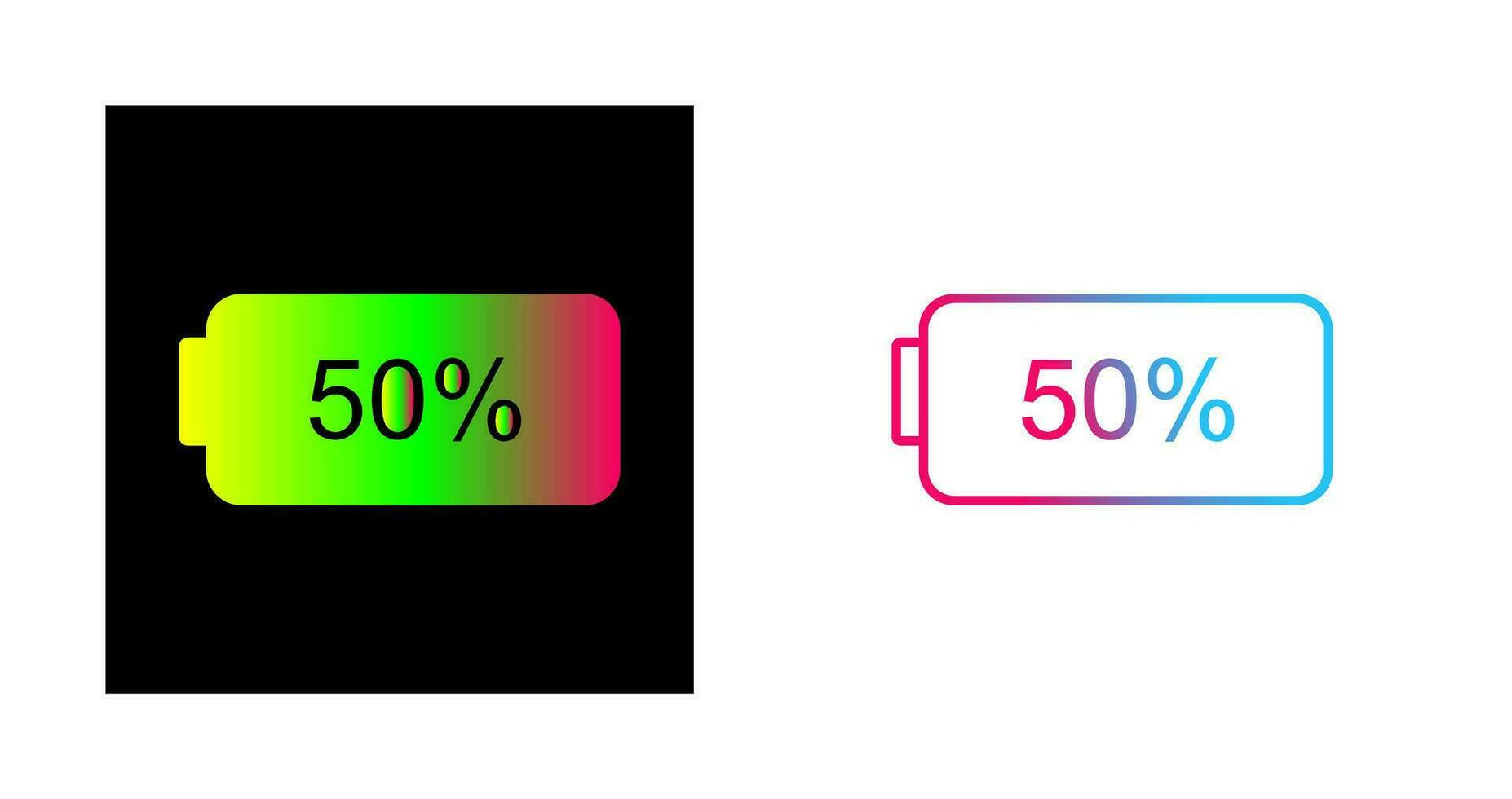 Unique Half Battery Vector Icon