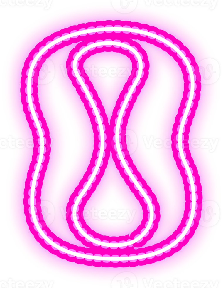 Pink Neon Number 0 png