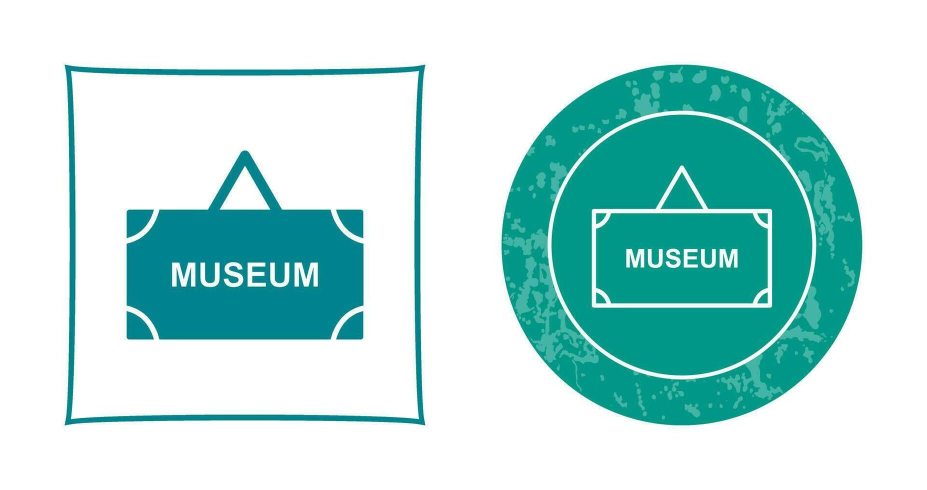 icono de vector de etiqueta de museo