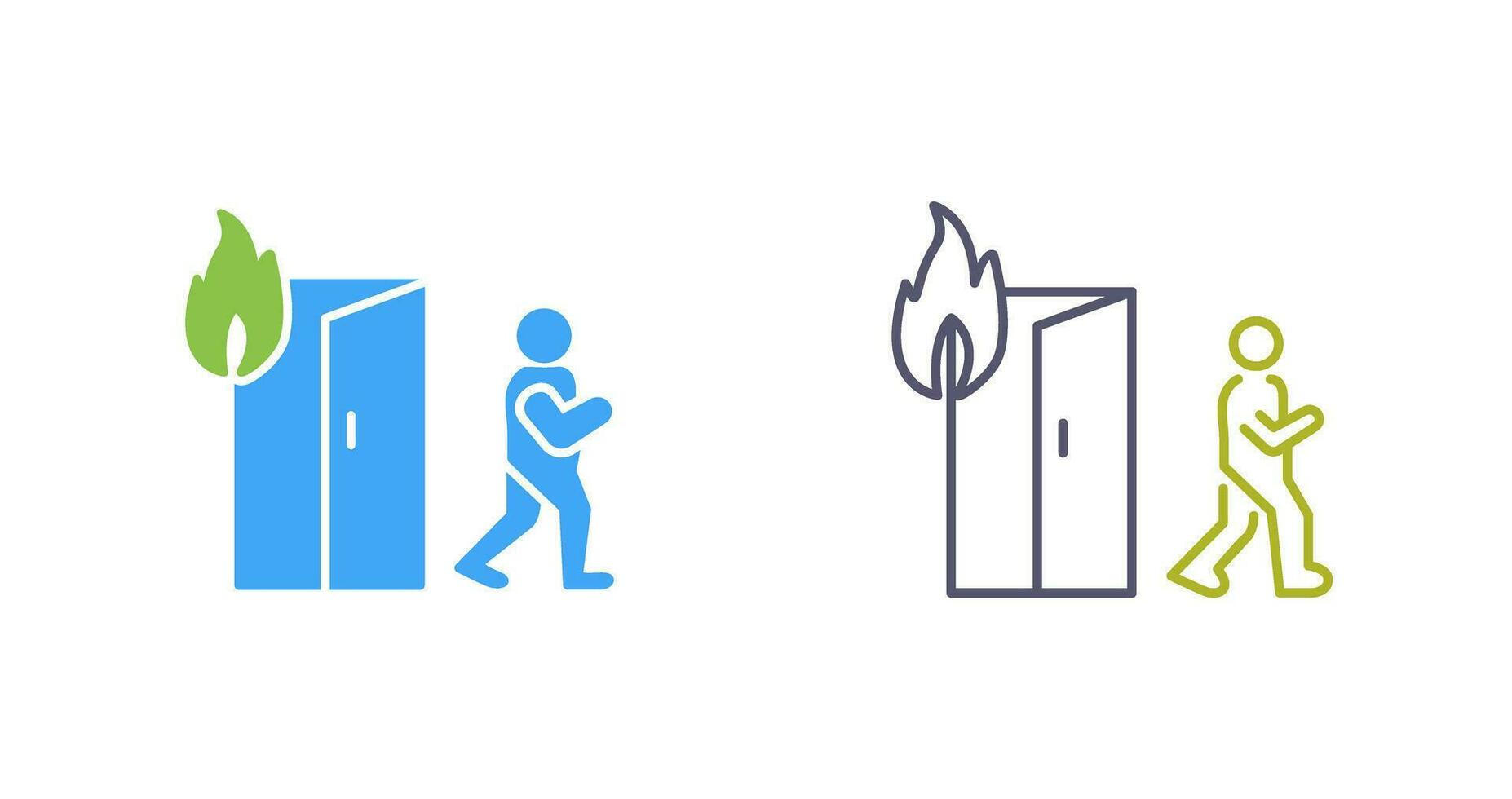 Unique Running from Fire Vector Icon