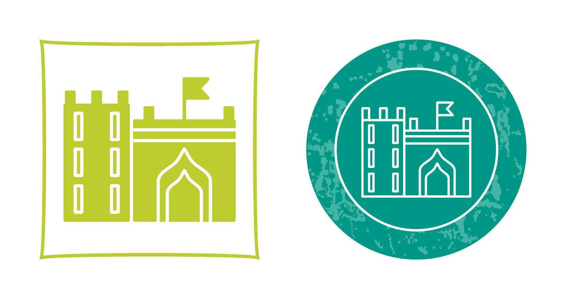 Castle with Flag Vector Icon