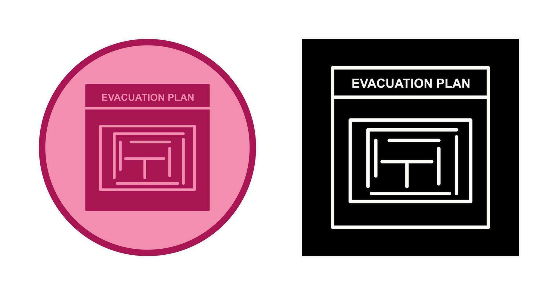 icono de vector de plan de evacuación