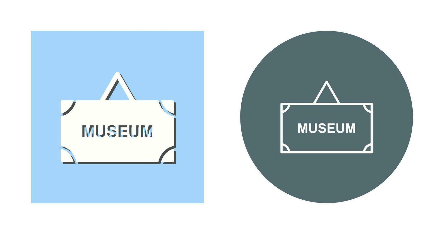 icono de vector de etiqueta de museo