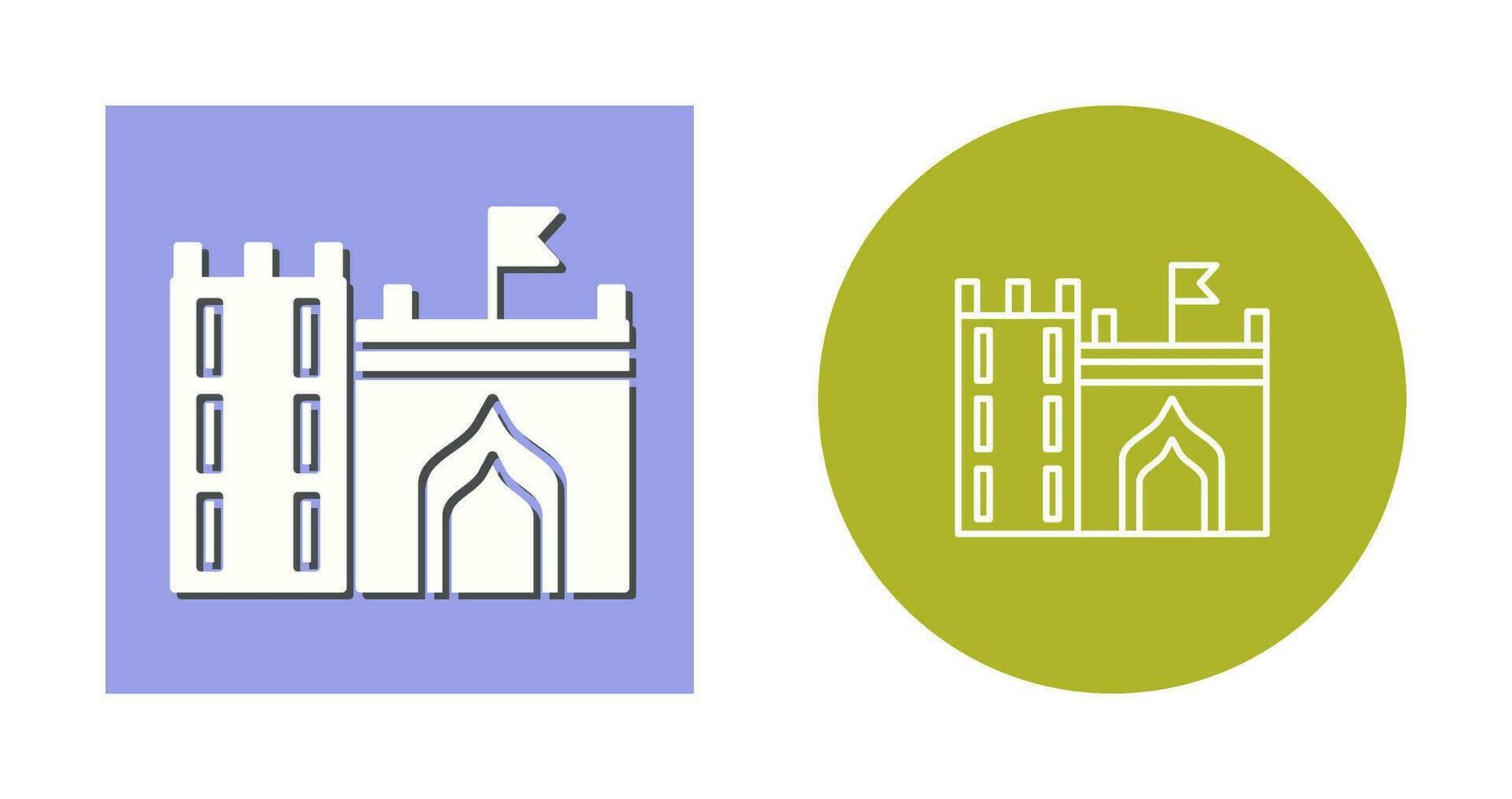 Castle with Flag Vector Icon