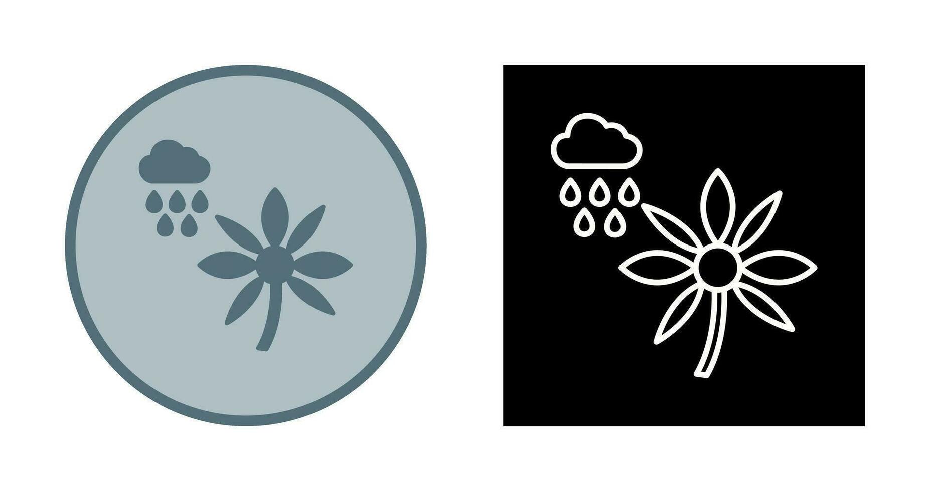 Flower with rain Vector Icon