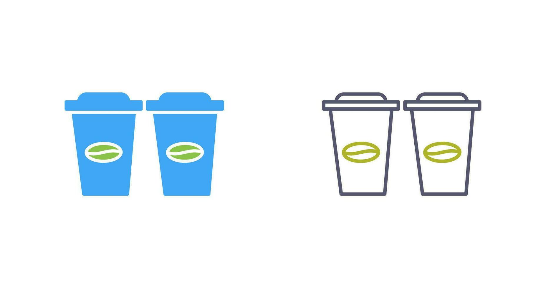Two Coffees Vector Icon