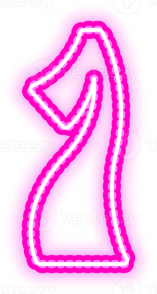 Pink Neon Number 1 png