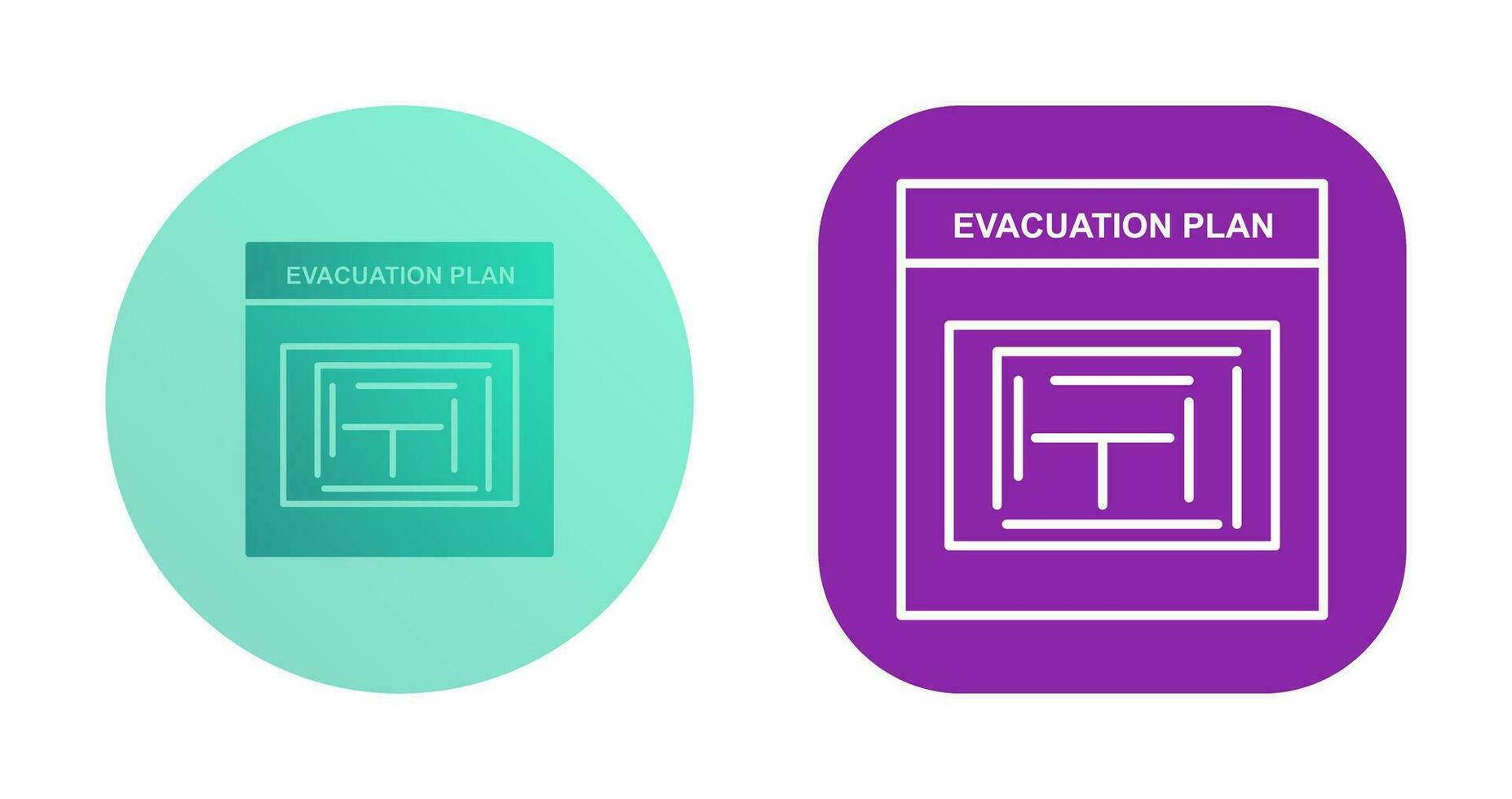 icono de vector de plan de evacuación