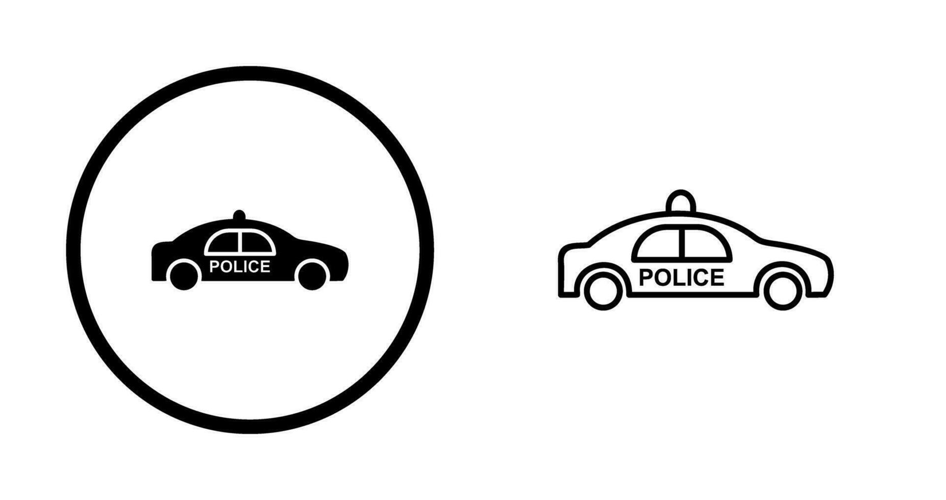 icono de vector de coche de policía