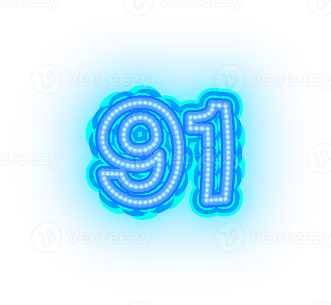 Blue Neon Numbers and Symbols png
