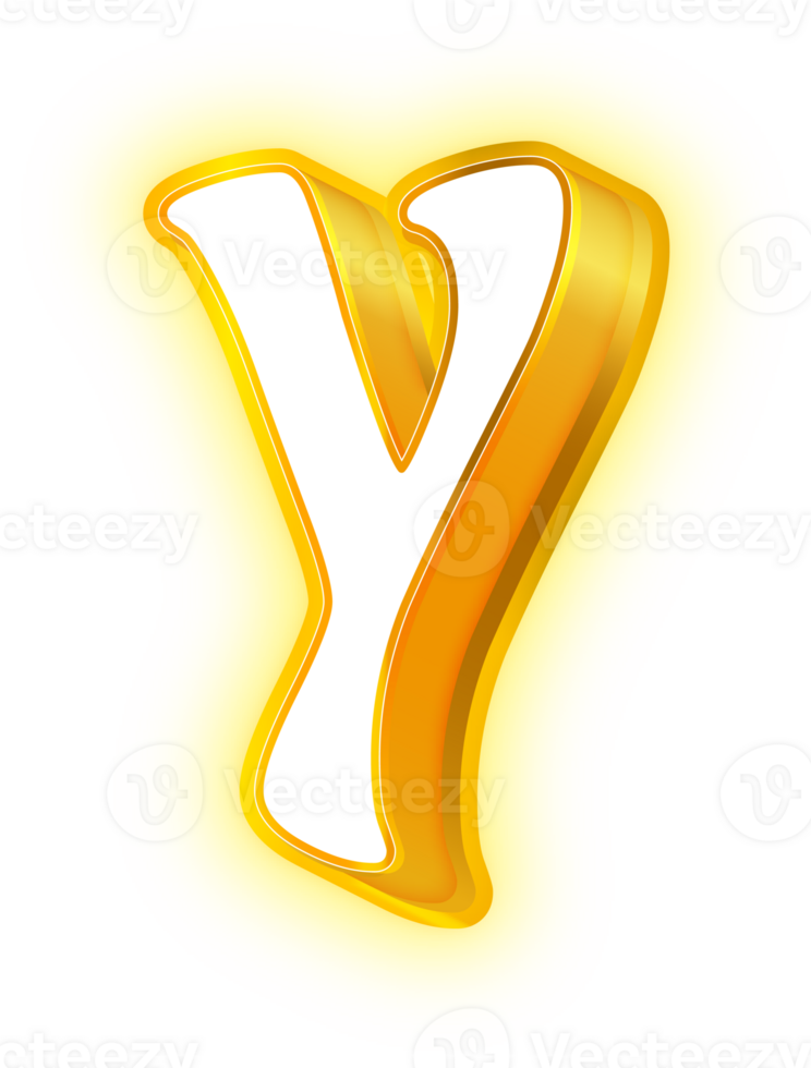 Gold Neon Alphabet Letters and Symbols png