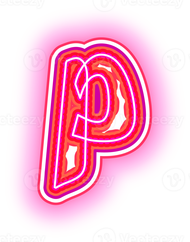Neon Pink Alphabet Letters png