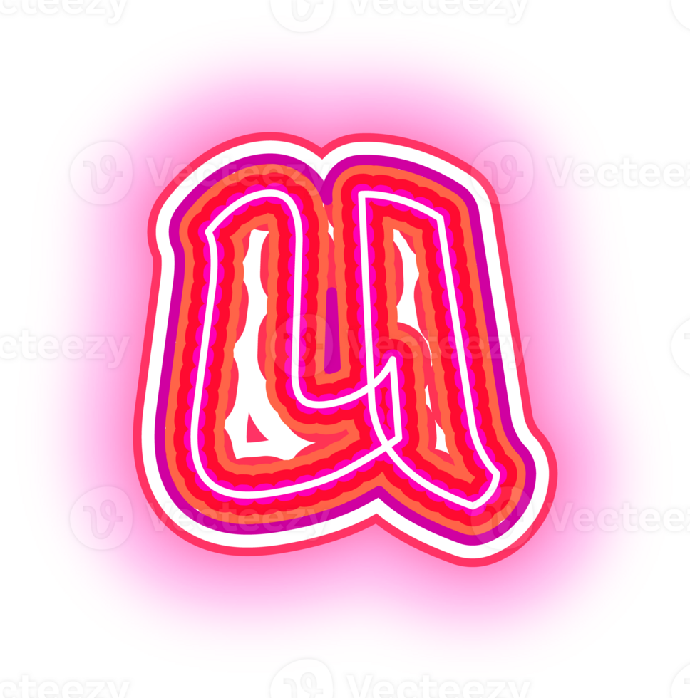 Pink Neon Letters u Logo png