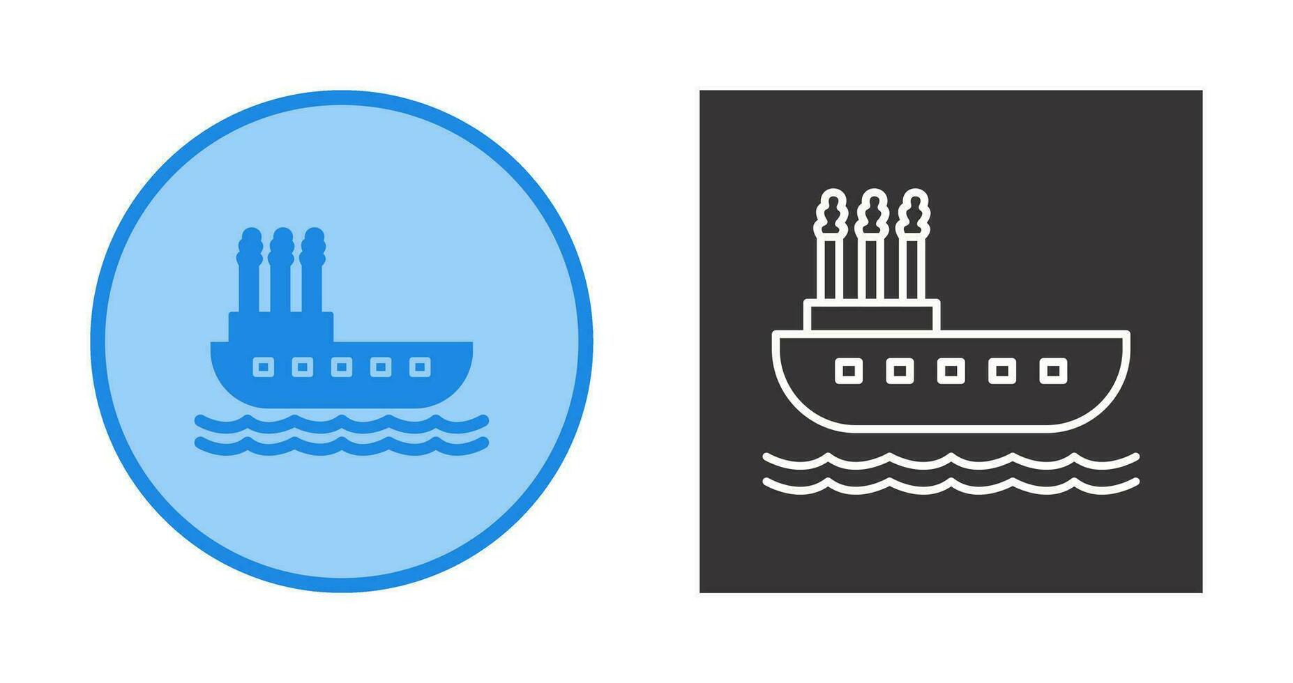 icono de vector de barco de vapor