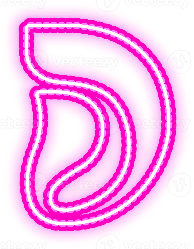 Pink Neon Letters Logo D png