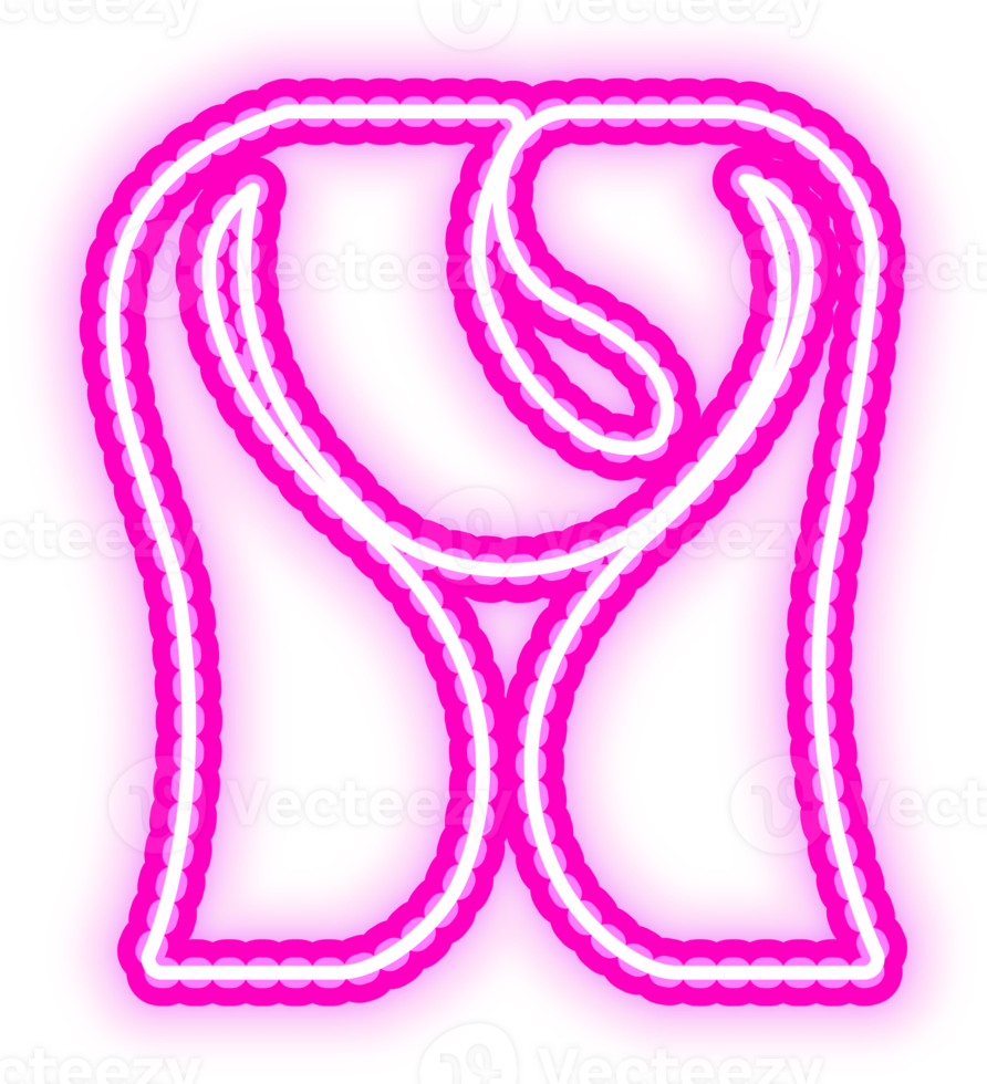 Pink Neon Letters M Logo png