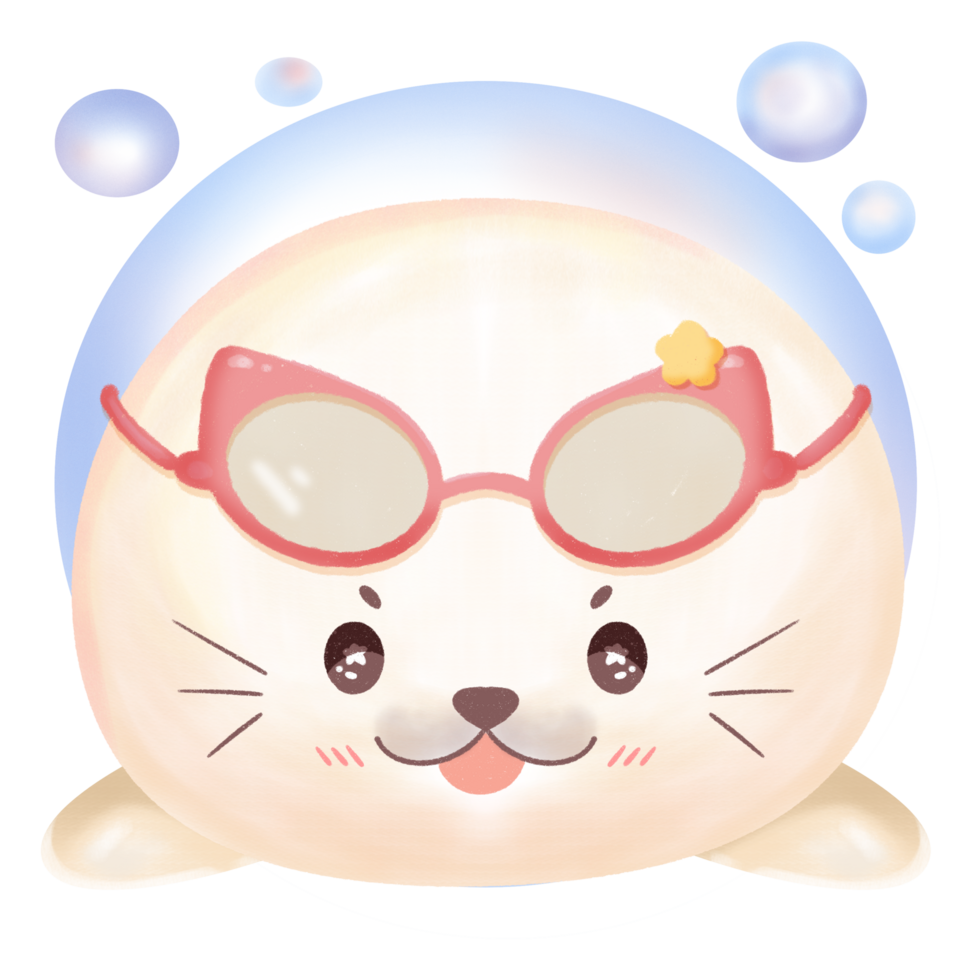 Funny Cartoon Seal Wearing Sunglasses Clip Art png