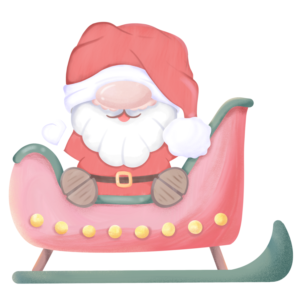 Sleigh-riding Gnome Santa png