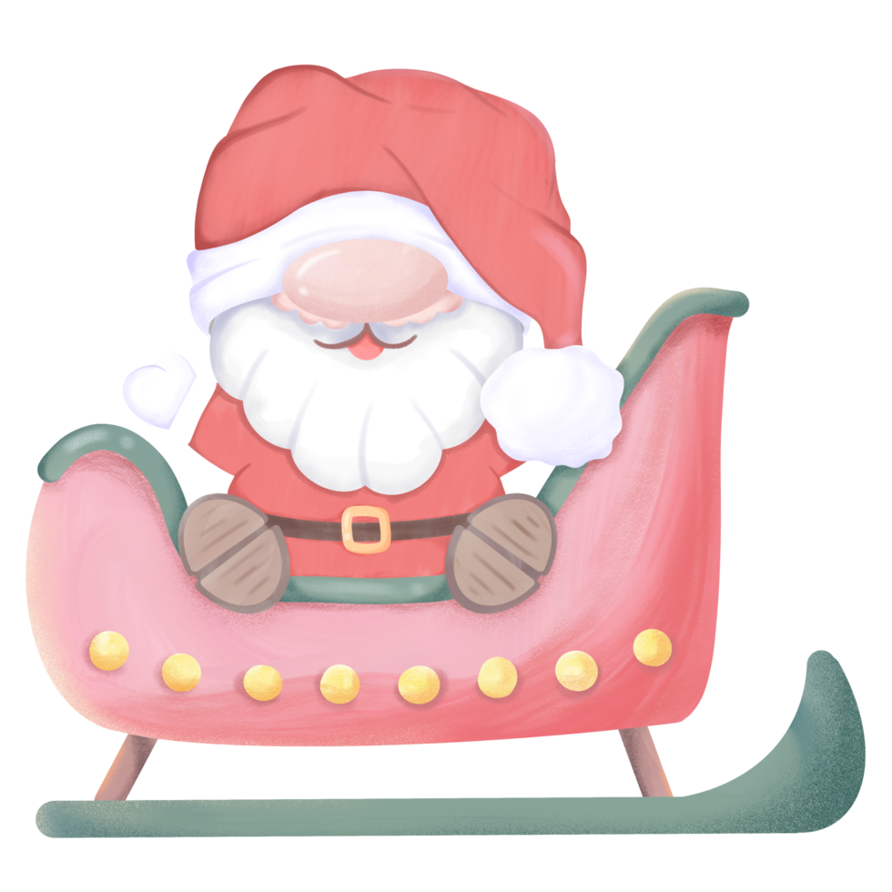 montar en trineo gnomo Papa Noel png