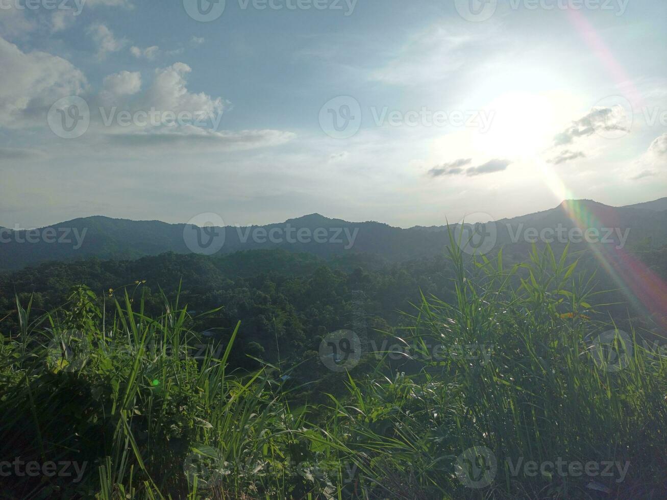 sunset sky with multicolor clouds. Dramatic twilight sky background photo