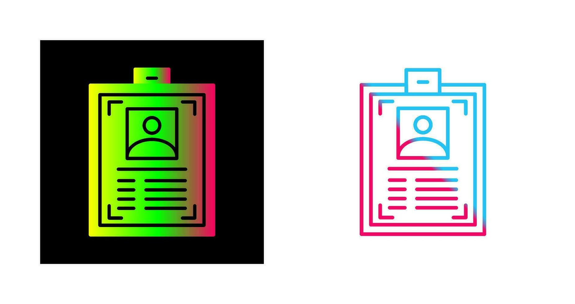 icono de vector de tarjeta de identificación