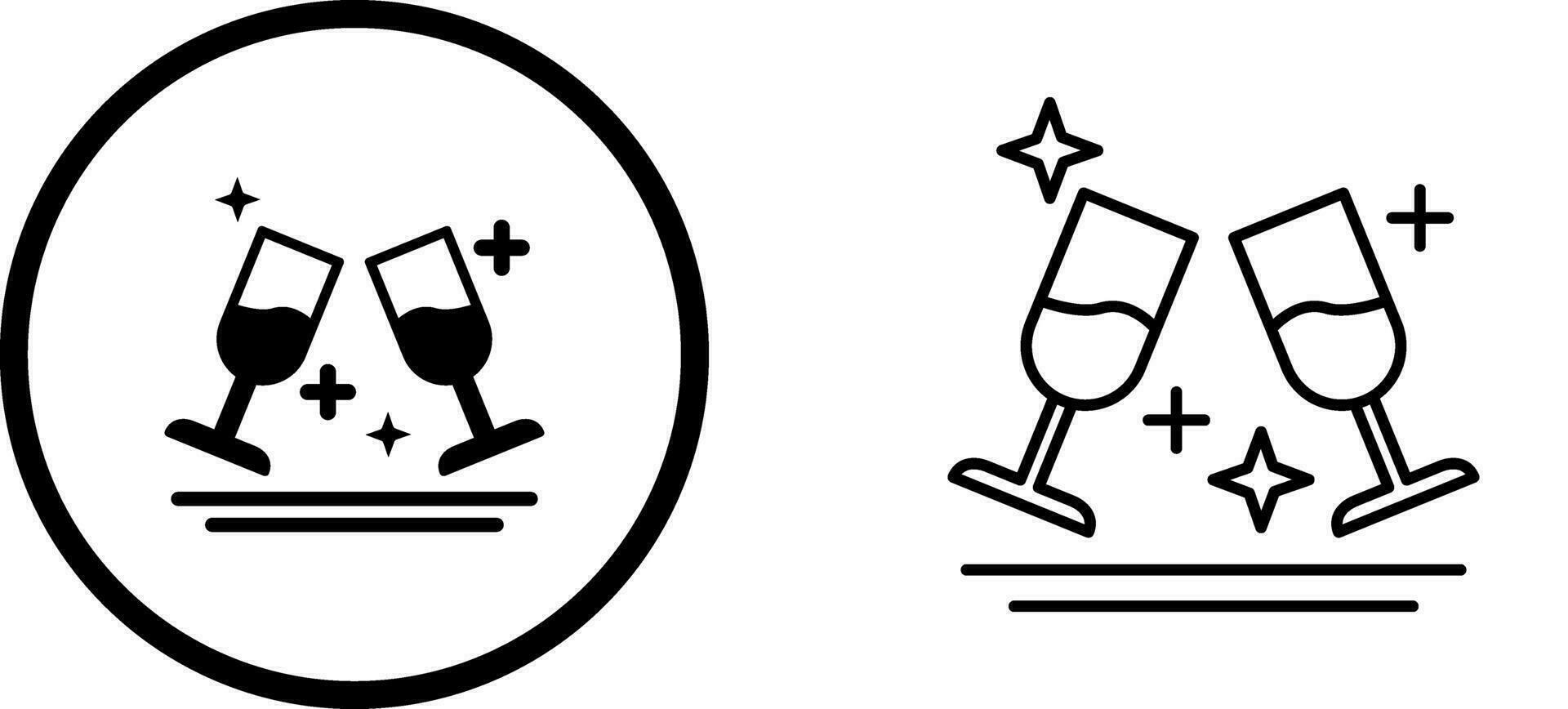 Two Glasses Romantic Vector Icon