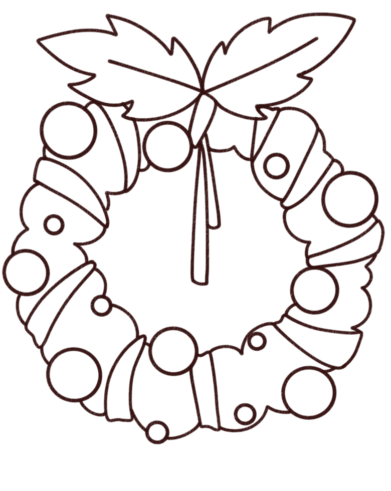 Christmas wreaths outline New Year's festive wreaths png