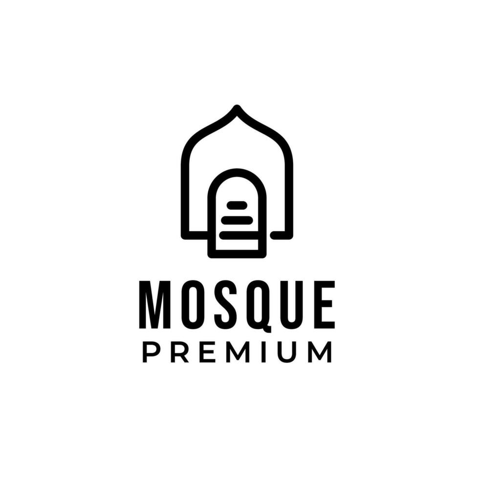 mihrab mezquita Hazme oración musulmán logo diseño concepto vector ilustración símbolo icono