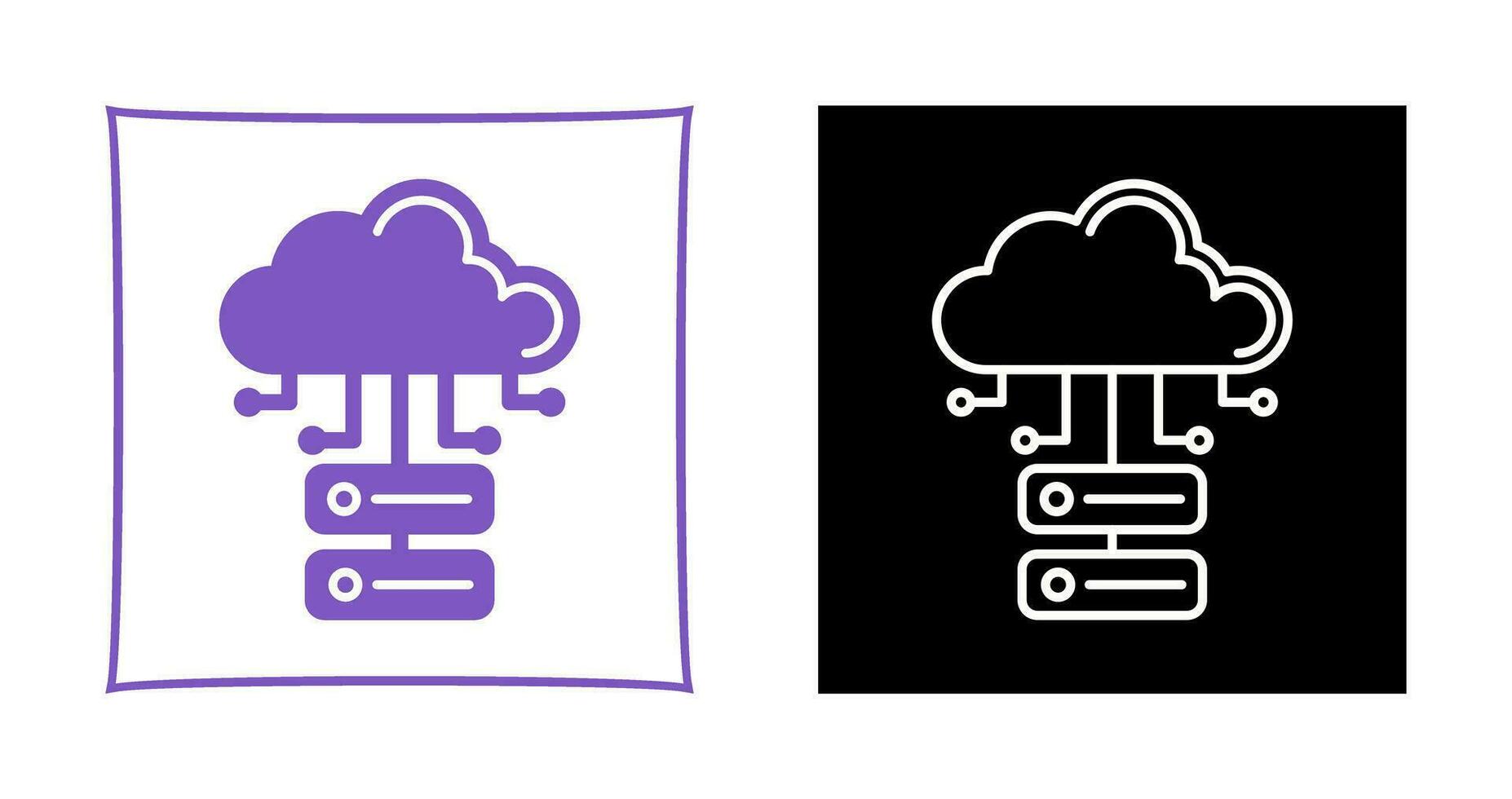 icono de vector de base de datos en la nube