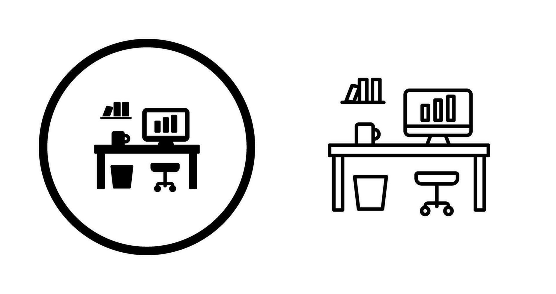 Office Desk Vector Icon