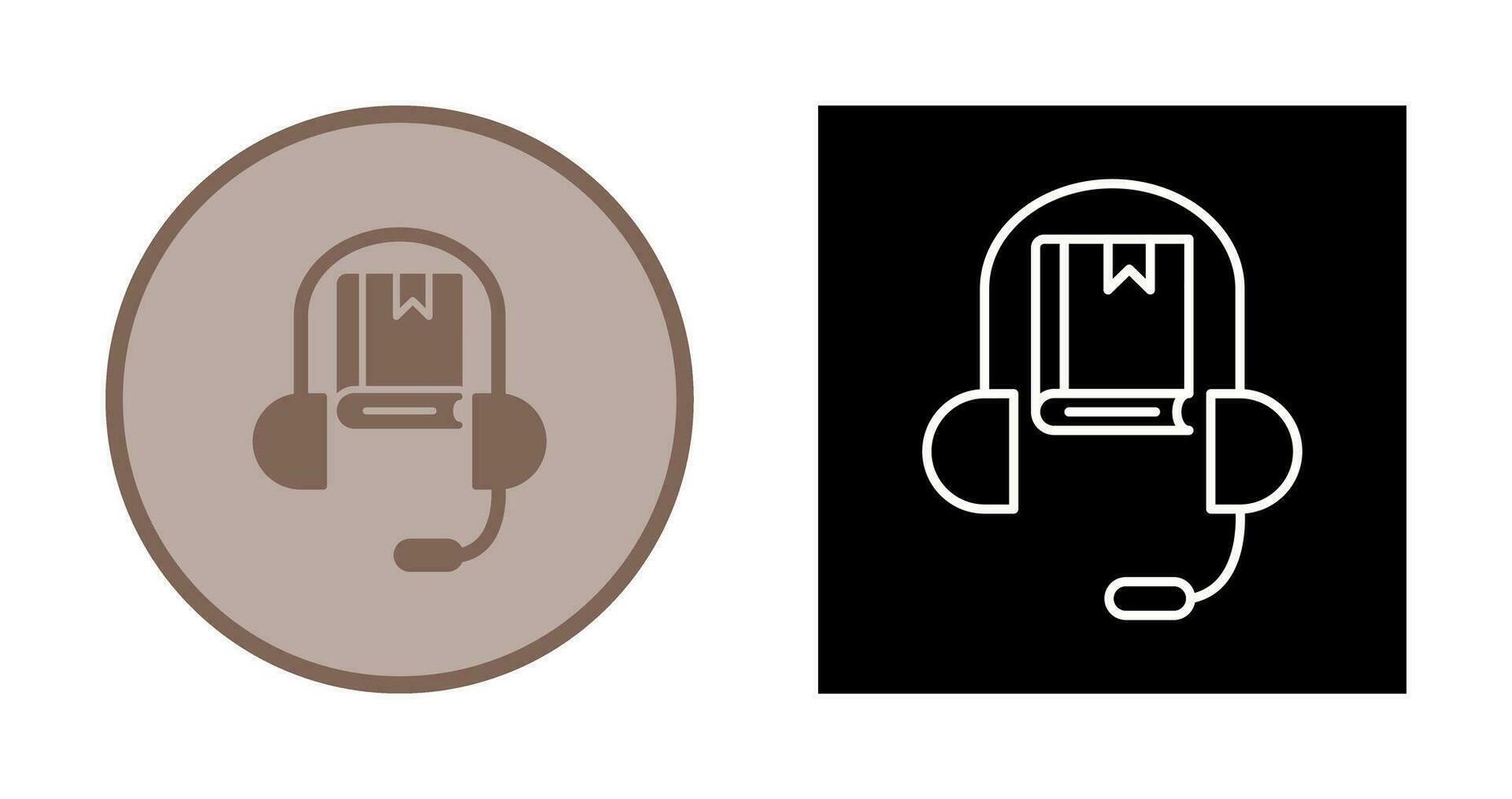 icono de vector de libro de audio