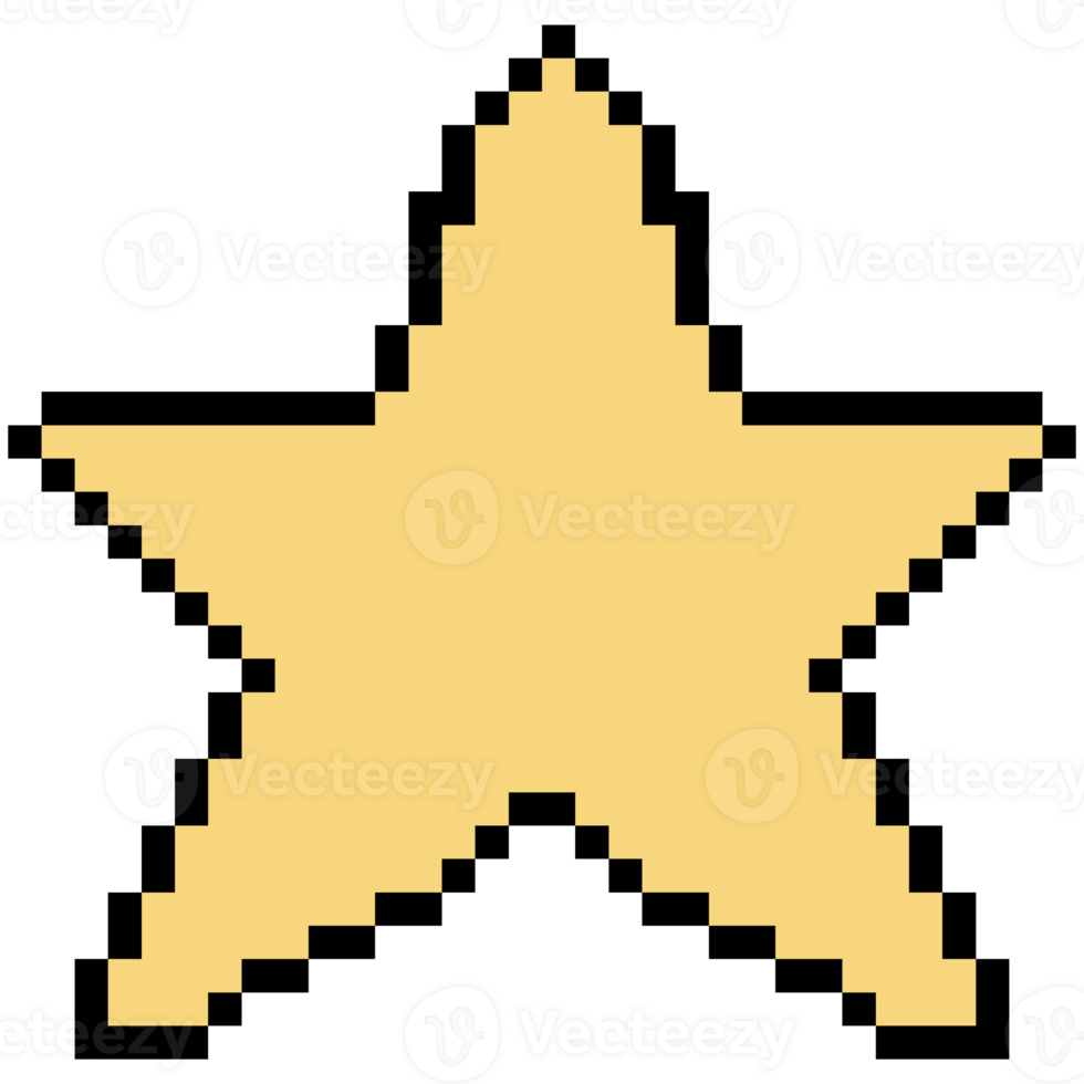 Pixel art style stars png