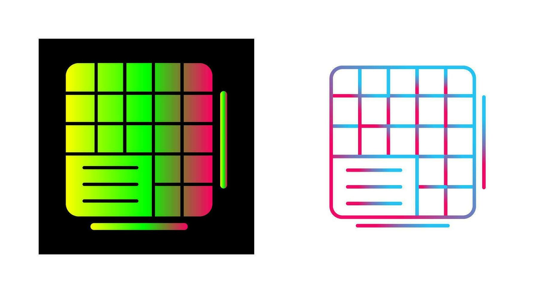 Table Data Vector Icon